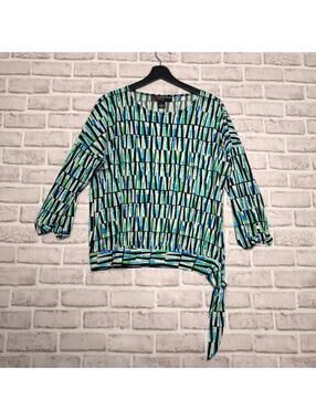 Peck‎ and Peck Green and Blue Blouse Women's M